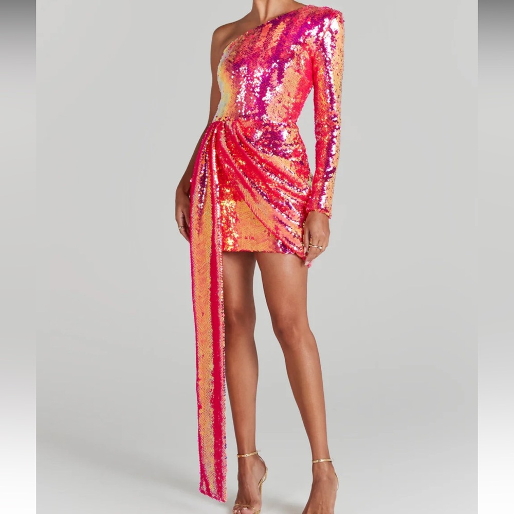 Nadine Merabi: Celina Hot Pink Dress